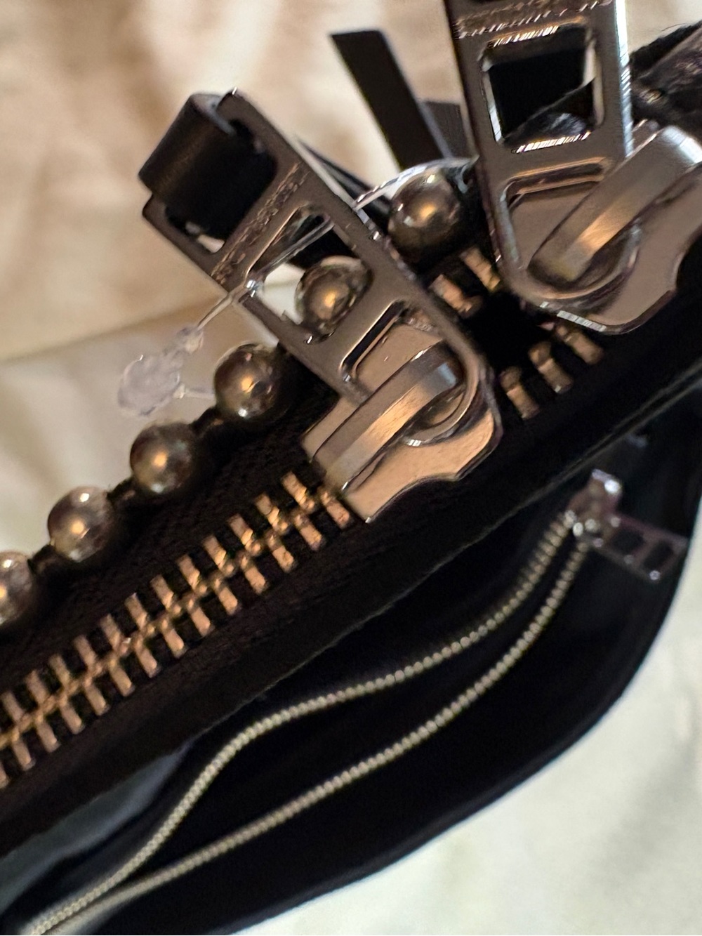 Zadig & Voltaire Black Suede Wing-Emblem Chain Crossbody - Picture 11 of 13